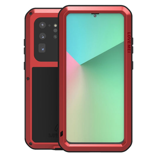 For Galaxy S20 Ultra LOVE MEI Metal Shockproof Waterproof Dustproof Protective Case(Red) - Galaxy Phone Cases by LOVE MEI | Online Shopping South Africa | PMC Jewellery | Buy Now Pay Later Mobicred