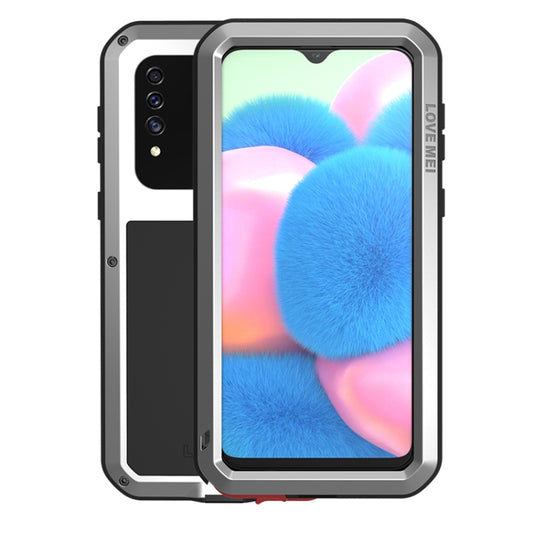 For Galaxy A30s LOVE MEI Metal Shockproof Waterproof Dustproof Protective Case(Silver) - Galaxy Phone Cases by LOVE MEI | Online Shopping South Africa | PMC Jewellery | Buy Now Pay Later Mobicred