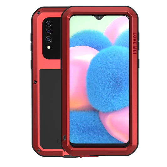 For Galaxy A30s LOVE MEI Metal Shockproof Waterproof Dustproof Protective Case(Red) - Galaxy Phone Cases by LOVE MEI | Online Shopping South Africa | PMC Jewellery