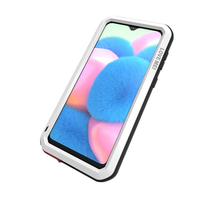 For Galaxy A30s LOVE MEI Metal Shockproof Waterproof Dustproof Protective Case(White) - Galaxy Phone Cases by LOVE MEI | Online Shopping South Africa | PMC Jewellery | Buy Now Pay Later Mobicred