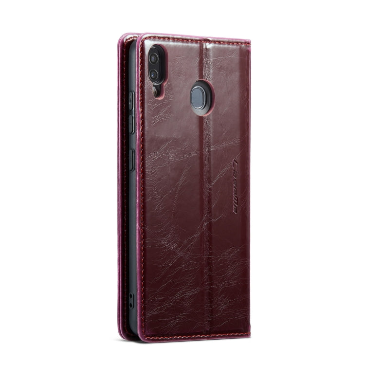 For Samsung Galaxy A20／A30／M10S CaseMe 003 Crazy Horse Texture Leather Phone Case(Wine Red) - Galaxy Phone Cases by CaseMe | Online Shopping South Africa | PMC Jewellery | Buy Now Pay Later Mobicred