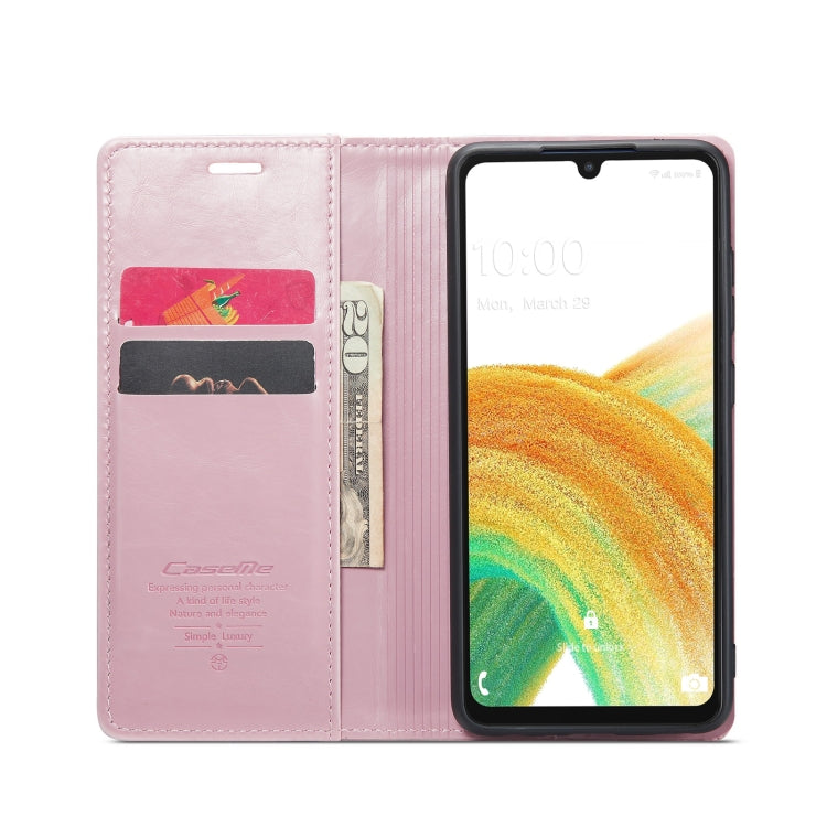 For Samsung Galaxy A33 5G CaseMe 003 Crazy Horse Texture Leather Phone Case(Rose Gold) - Galaxy Phone Cases by CaseMe | Online Shopping South Africa | PMC Jewellery | Buy Now Pay Later Mobicred