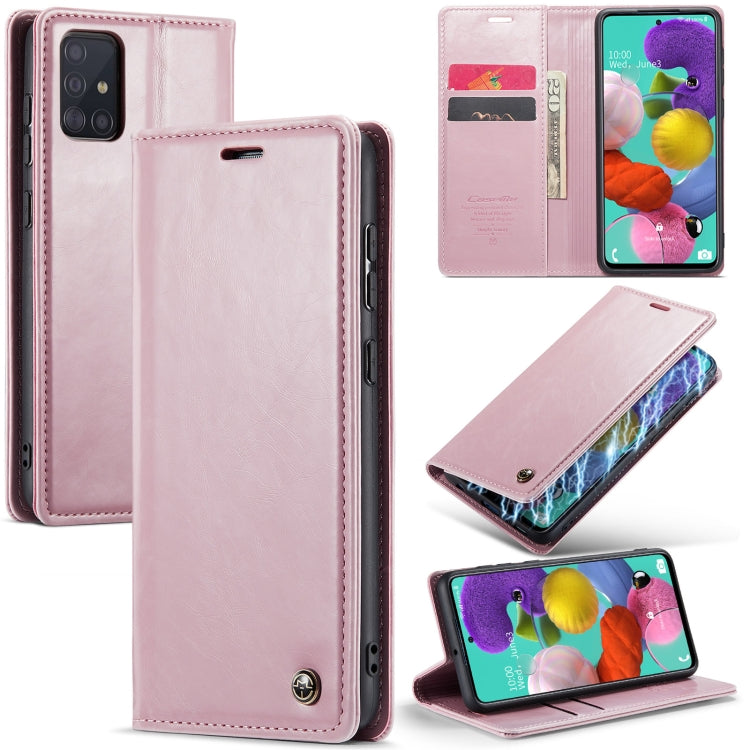 For Samsung Galaxy A51 4G/M40S CaseMe 003 Crazy Horse Texture Leather Phone Case(Rose Gold) - Galaxy Phone Cases by CaseMe | Online Shopping South Africa | PMC Jewellery | Buy Now Pay Later Mobicred