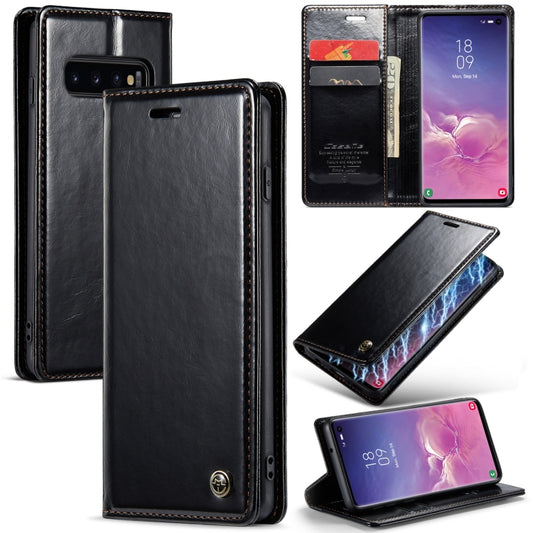 For Samsung Galaxy S10 CaseMe 003 Crazy Horse Texture Leather Phone Case(Black) - Galaxy Phone Cases by CaseMe | Online Shopping South Africa | PMC Jewellery | Buy Now Pay Later Mobicred