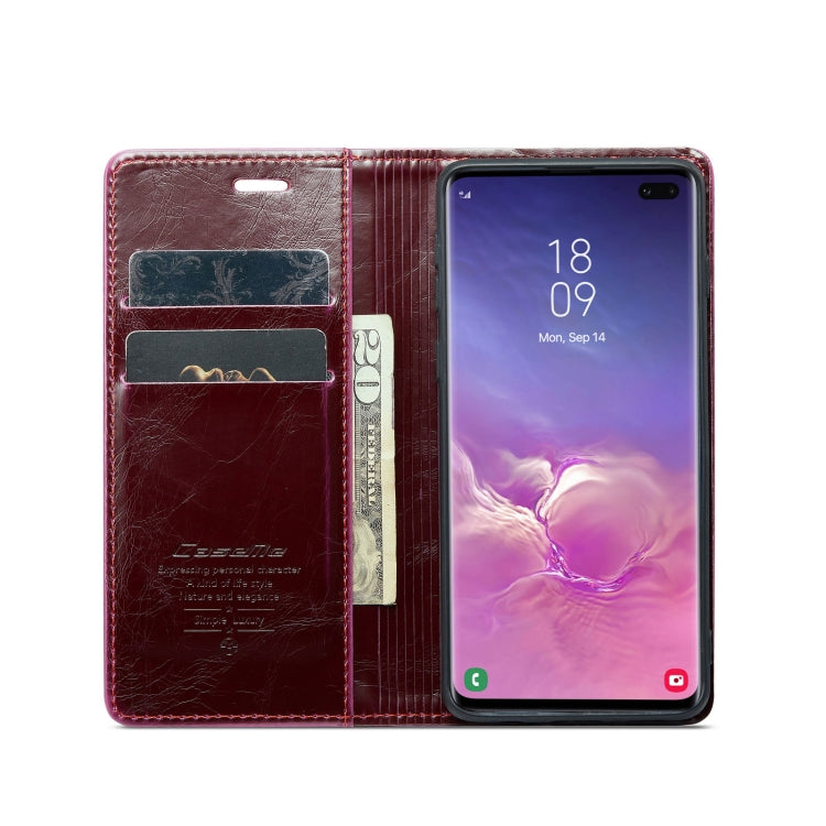 For Samsung Galaxy S10+ CaseMe 003 Crazy Horse Texture Leather Phone Case(Wine Red) - Galaxy Phone Cases by CaseMe | Online Shopping South Africa | PMC Jewellery | Buy Now Pay Later Mobicred