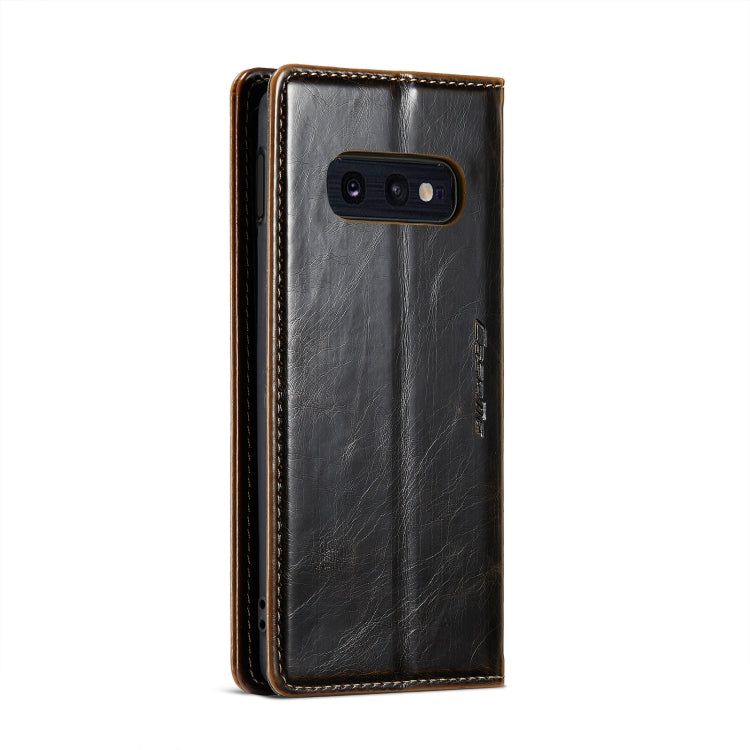 For Samsung Galaxy S10e CaseMe 003 Crazy Horse Texture Leather Phone Case(Coffee) - Galaxy Phone Cases by CaseMe | Online Shopping South Africa | PMC Jewellery | Buy Now Pay Later Mobicred