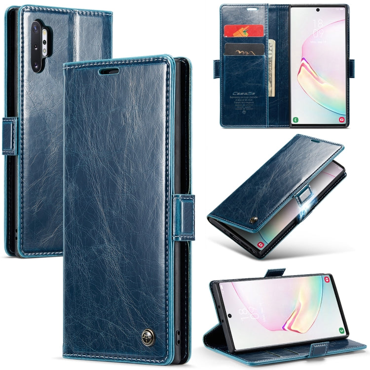 For Samsung Galaxy Note10+ CaseMe 003 Crazy Horse Texture Leather Phone Case(Blue) - Galaxy Phone Cases by CaseMe | Online Shopping South Africa | PMC Jewellery | Buy Now Pay Later Mobicred