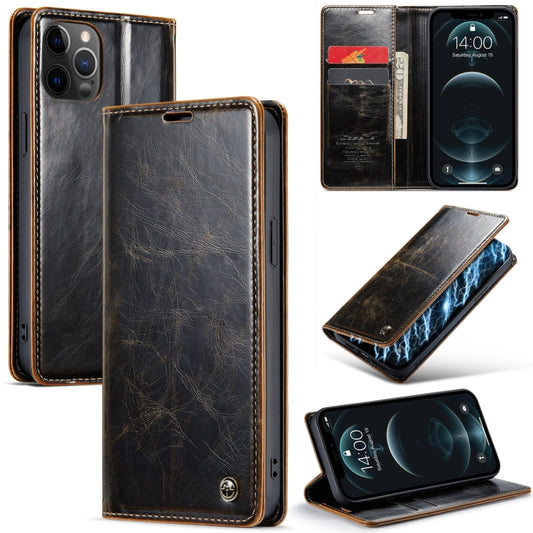 For iPhone 12 Pro CaseMe 003 Crazy Horse Texture Leather Phone Case(Coffee) - iPhone 12 / 12 Pro Cases by CaseMe | Online Shopping South Africa | PMC Jewellery | Buy Now Pay Later Mobicred