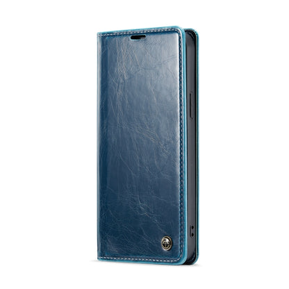 For iPhone 12 Pro CaseMe 003 Crazy Horse Texture Leather Phone Case(Blue) - iPhone 12 / 12 Pro Cases by CaseMe | Online Shopping South Africa | PMC Jewellery | Buy Now Pay Later Mobicred