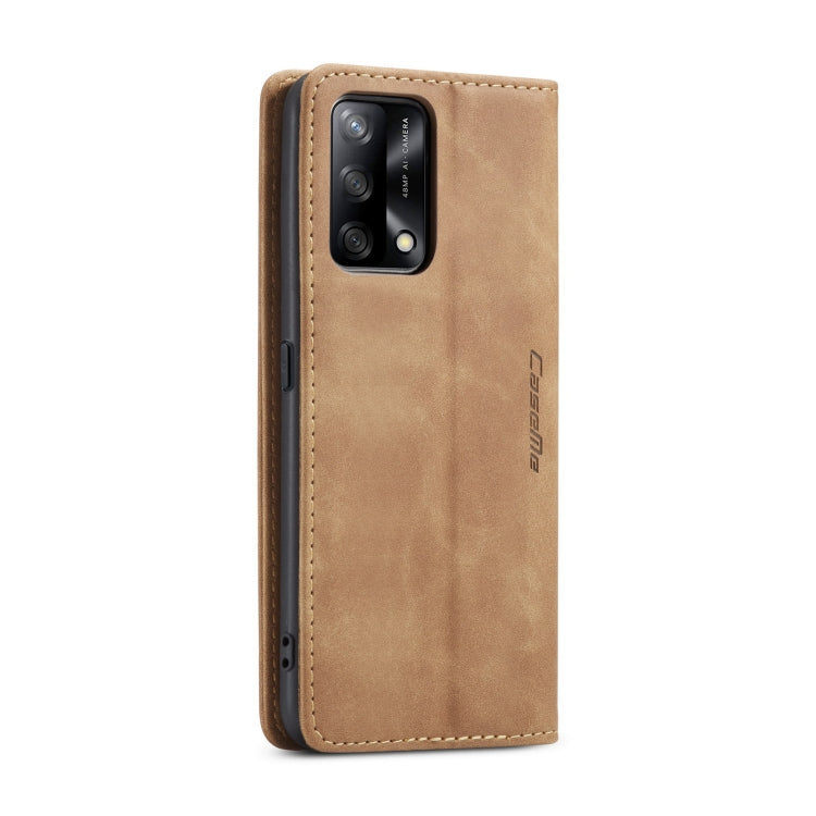 CaseMe 013 Multifunctional Horizontal Flip Leather Phone Case For OPPO F19/F19S/A74 4G/A95 4G/Reno6 Lite 4G Global(Brown) - OPPO Cases by CaseMe | Online Shopping South Africa | PMC Jewellery | Buy Now Pay Later Mobicred