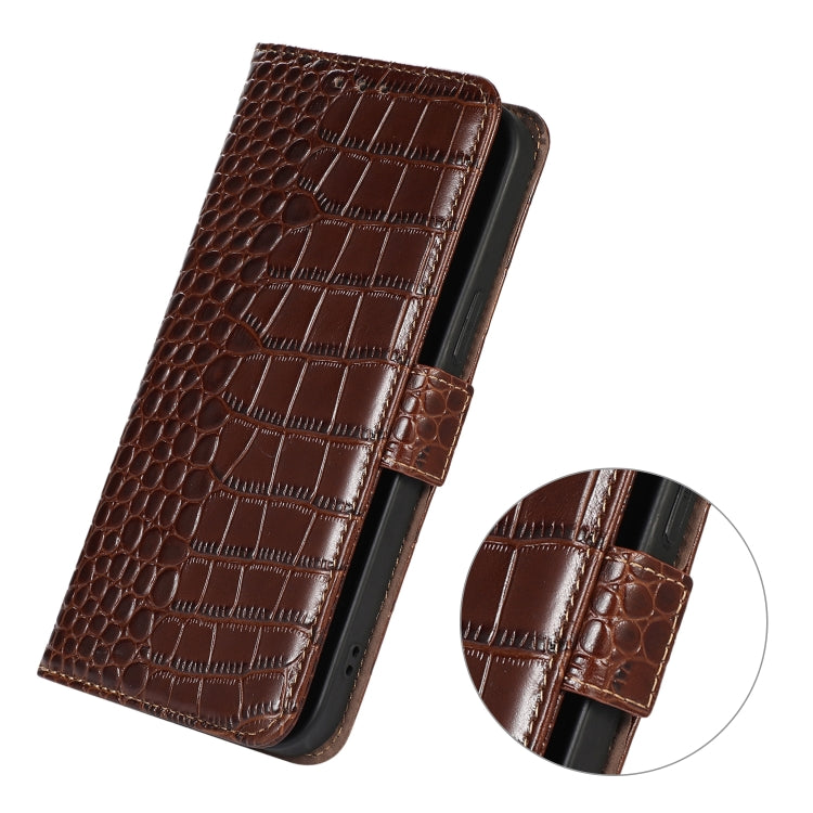 For Honor 80 Pro Crocodile Top Layer Cowhide Leather Phone Case(Brown) - Honor Cases by PMC TechLife | Online Shopping South Africa | PMC TechLife | Buy Now Pay Later Mobicred