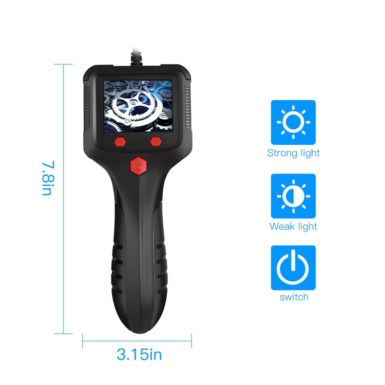 P100 8mm Side 2.4 inch HD Handheld Endoscope Hardlinewith with LCD Screen, Length:15m -  by PMC TechLife | Online Shopping South Africa | PMC TechLife | Buy Now Pay Later Mobicred