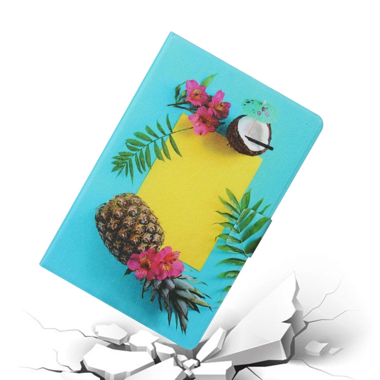 For 10 inch Tablet PC Universal Coloured Drawing Pattern Horizontal Flip Leather Case with Holder & Card Slot(Pineapple) - 10 - 11 inch by PMC TechLife | Online Shopping South Africa | PMC TechLife | Buy Now Pay Later Mobicred
