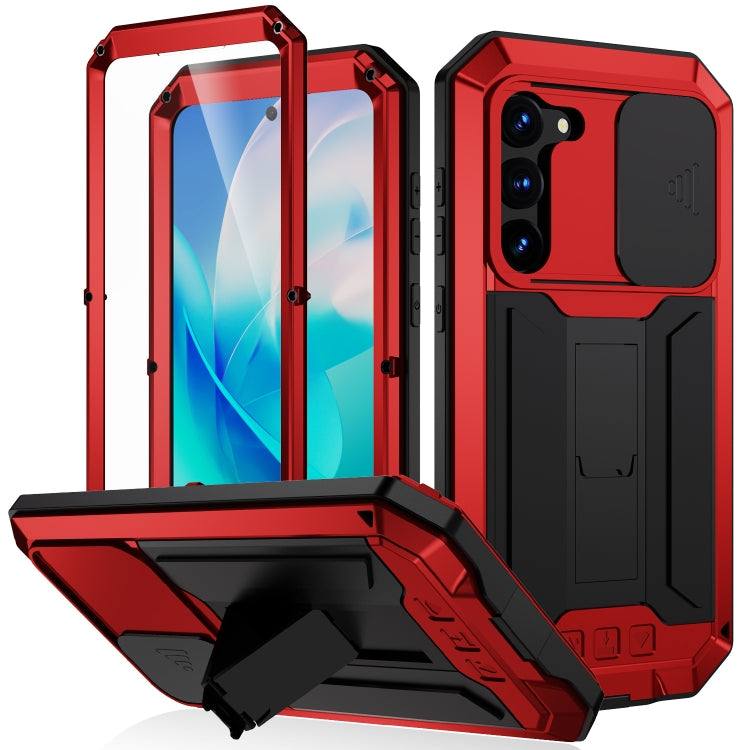 For Samsung Galaxy S23 5G R-JUST Sliding Camera Design Life Waterproof Dustproof Shockproof Phone Case(Red) - Galaxy S23 5G Cases by R-JUST | Online Shopping South Africa | PMC Jewellery