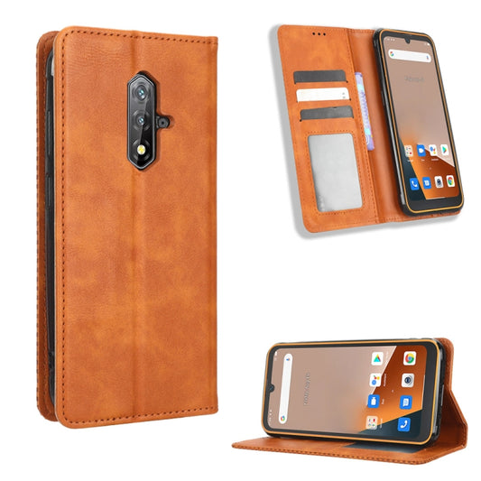 For Blackview BV5200 Magnetic Buckle Retro Texture Leather Phone Case(Brown) - More Brand by PMC Jewellery | Online Shopping South Africa | PMC Jewellery | Buy Now Pay Later Mobicred