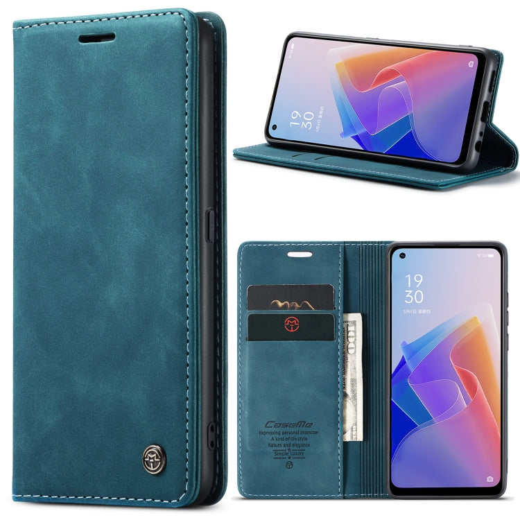 CaseMe 013 Multifunctional Horizontal Flip Leather Phone Case For OPPO Reno7 Z Global/Reno7 Lite Global/Reno8 Lite Global/F21 Pro 5G Global/Reno8 Z Global(Blue) - free shipping - PMC Jewellery - Order now!
