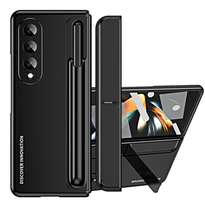 For Samsung Galaxy Z Fold4 2 in 1 Detachable PC Folding Phone Case with Holder & Pen Slot(Black) - Galaxy Z Fold4 5G Cases by PMC Jewellery | Online Shopping South Africa | PMC Jewellery