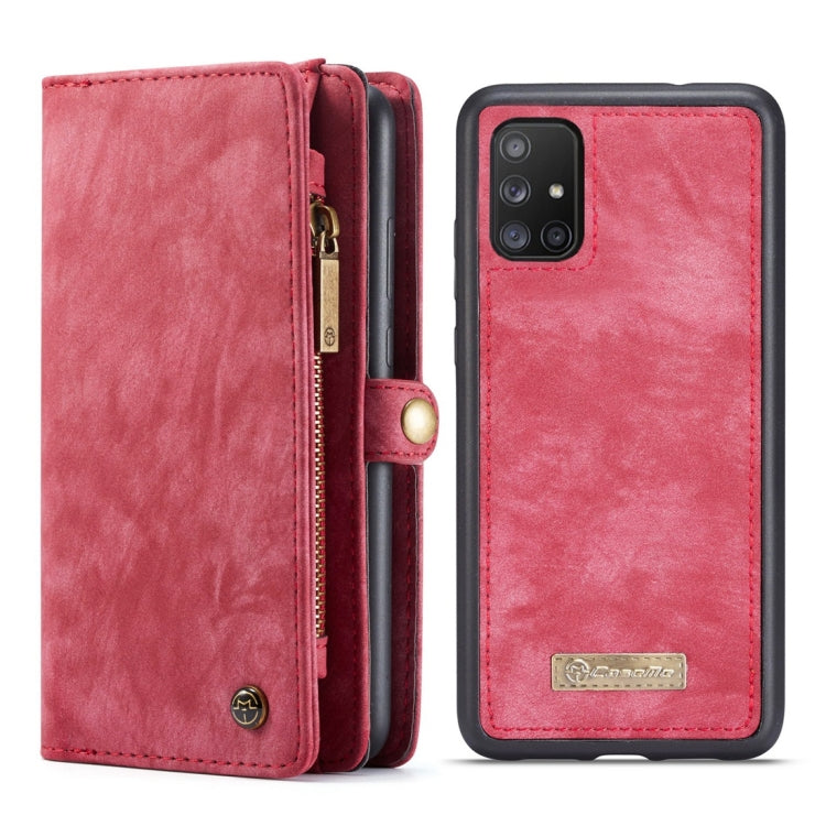 For Galaxy A51 4G CaseMe-008 Detachable Multifunctional Horizontal Flip Leather Case with Card Slot & Holder & Zipper Wallet & Photo Frame(Red) - Galaxy Phone Cases by CaseMe | Online Shopping South Africa | PMC Jewellery | Buy Now Pay Later Mobicred