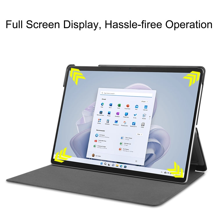 For Microsoft Surface Pro 9 Custer Painted 3-Fold Holder Leather Tablet Case(Retro Tower) - Microsoft by PMC TechLife | Online Shopping South Africa | PMC TechLife | Buy Now Pay Later Mobicred