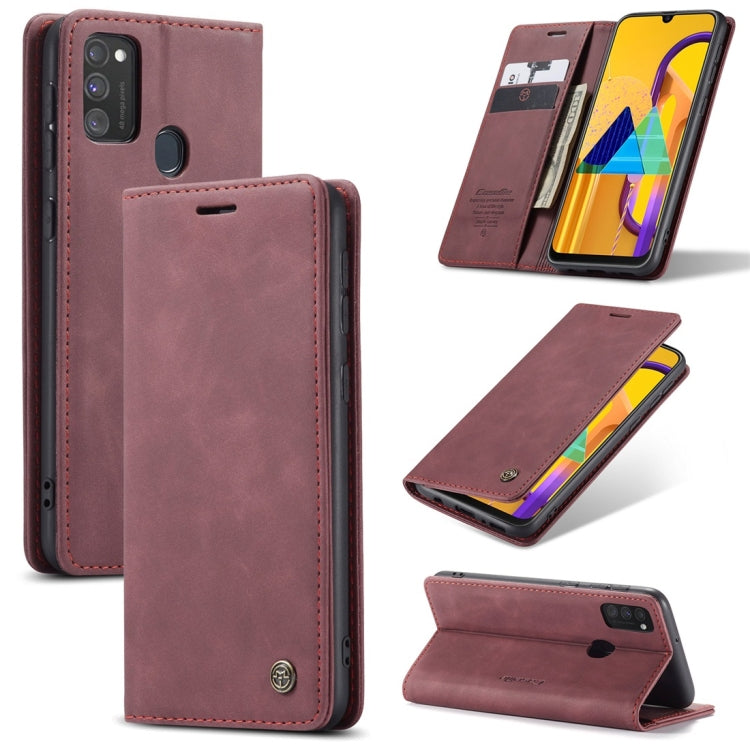 For Galaxy M30S / M21 CaseMe-013 Multifunctional Horizontal Flip Leather Case with Card Slot & Holder & Wallet(Wine Red) - Galaxy Phone Cases by CaseMe | Online Shopping South Africa | PMC Jewellery | Buy Now Pay Later Mobicred