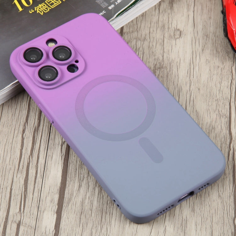 For iPhone 14 Pro Liquid TPU Silicone Gradient MagSafe Phone Case(Purple) - iPhone 14 Pro Cases by PMC Jewellery | Online Shopping South Africa | PMC Jewellery