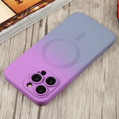 For iPhone 14 Pro Liquid TPU Silicone Gradient MagSafe Phone Case(Purple) - iPhone 14 Pro Cases by PMC Jewellery | Online Shopping South Africa | PMC Jewellery