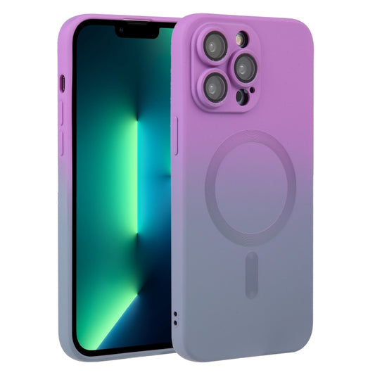 For iPhone 13 Pro Max Liquid TPU Silicone Gradient MagSafe Phone Case(Purple) - iPhone 13 Pro Max Cases by PMC Jewellery | Online Shopping South Africa | PMC Jewellery