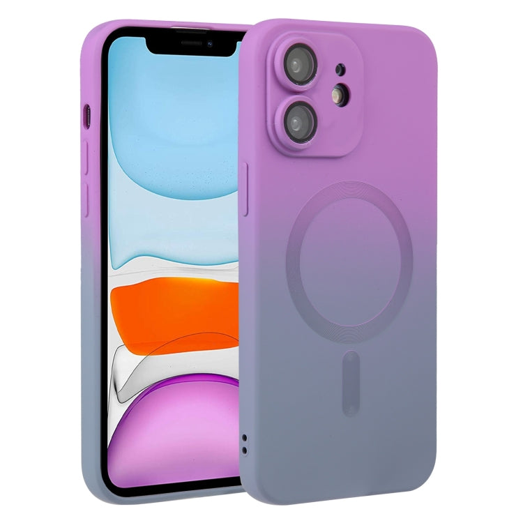 For iPhone 11 Liquid TPU Silicone Gradient MagSafe Phone Case(Purple) - iPhone 11 Cases by PMC Jewellery | Online Shopping South Africa | PMC Jewellery