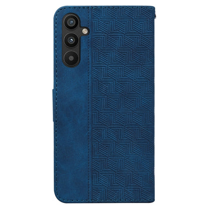 For Samsung Galaxy A54 5G Geometric Embossed Flip Leather Phone Case(Blue) - Galaxy Phone Cases by PMC Jewellery | Online Shopping South Africa | PMC Jewellery