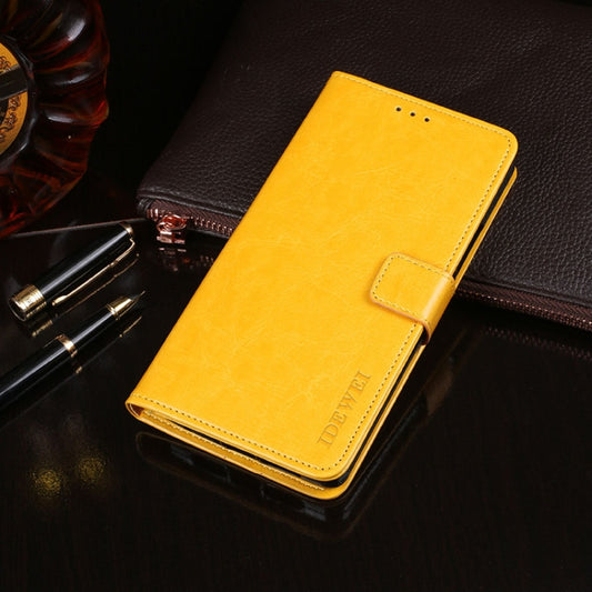 For Blackview A80 Pro idewei Crazy Horse Texture Horizontal Flip Leather Case with Holder & Card Slots & Wallet(Yellow) - More Brand by idewei | Online Shopping South Africa | PMC Jewellery | Buy Now Pay Later Mobicred