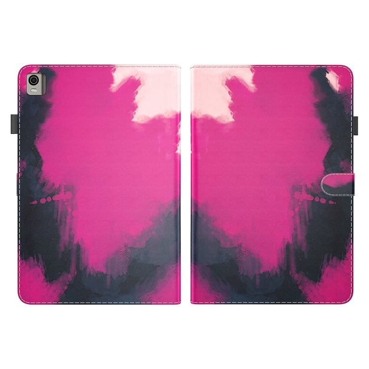 For Nokia T21 Watercolor Pattern Flip Leather Tablet Case(Berry Color) - Nokia by PMC TechLife | Online Shopping South Africa | PMC TechLife | Buy Now Pay Later Mobicred