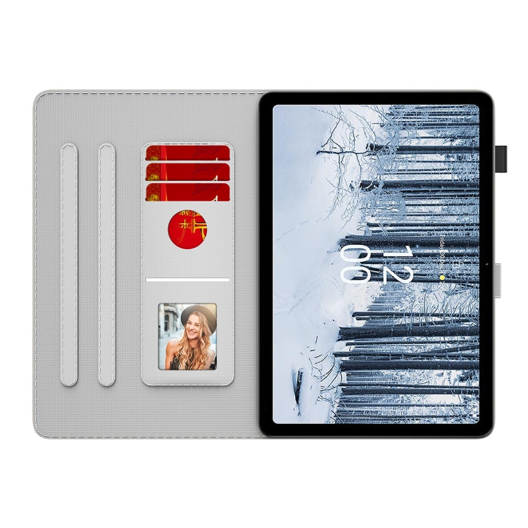 For Nokia T21 Watercolor Pattern Flip Leather Tablet Case(Berry Color) - Nokia by PMC TechLife | Online Shopping South Africa | PMC TechLife | Buy Now Pay Later Mobicred