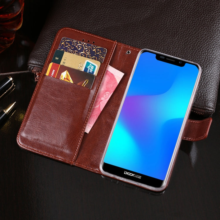 For Doogee X70 idewei  Crazy Horse Texture Horizontal Flip Leather Case with Holder & Card Slots & Wallet(Dark Blue) - More Brand by idewei | Online Shopping South Africa | PMC Jewellery | Buy Now Pay Later Mobicred