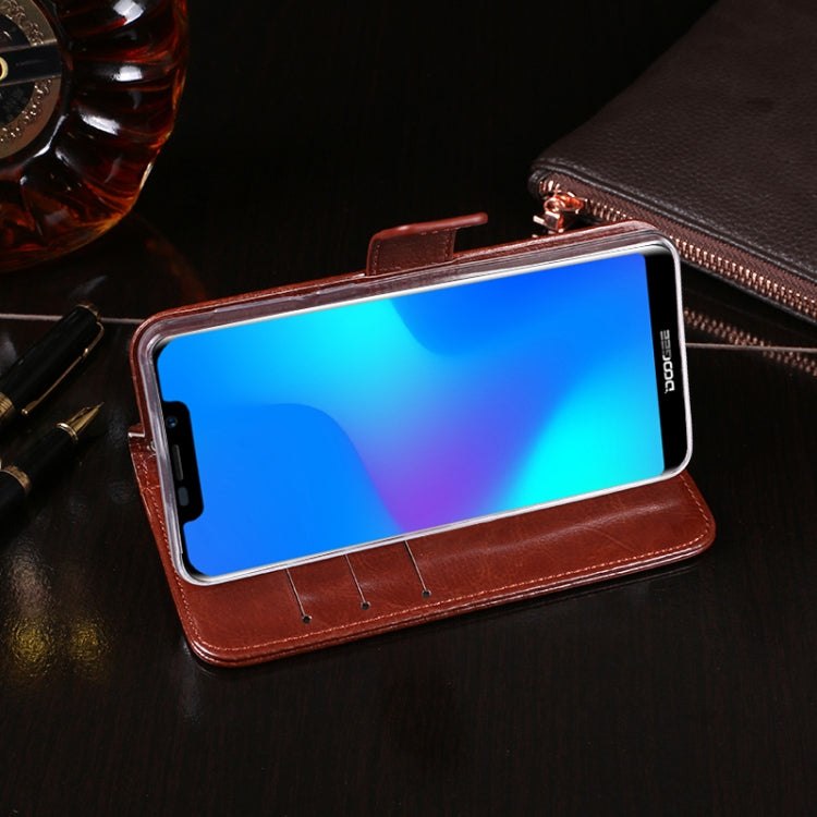 For Doogee X70 idewei  Crazy Horse Texture Horizontal Flip Leather Case with Holder & Card Slots & Wallet(Rose Red) - More Brand by idewei | Online Shopping South Africa | PMC Jewellery | Buy Now Pay Later Mobicred