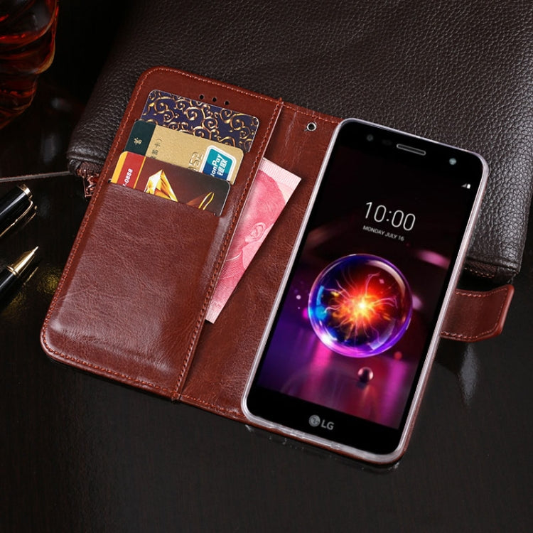 For LG X power3 idewei Crazy Horse Texture Horizontal Flip Leather Case with Holder & Card Slots & Wallet(Brown) - LG by idewei | Online Shopping South Africa | PMC Jewellery | Buy Now Pay Later Mobicred