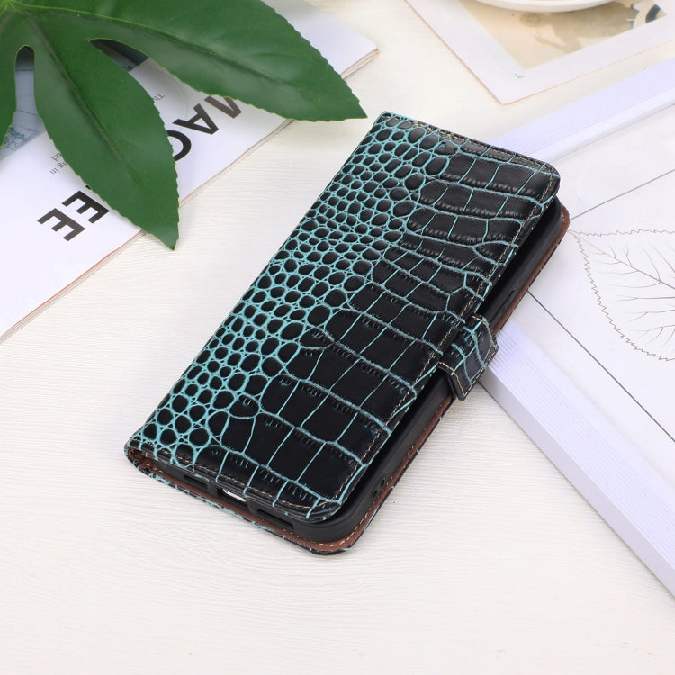 For OnePlus 11 5G Crocodile Top Layer Cowhide RFID Leather Phone Case(Green) - OnePlus Cases by PMC TechLife | Online Shopping South Africa | PMC TechLife | Buy Now Pay Later Mobicred