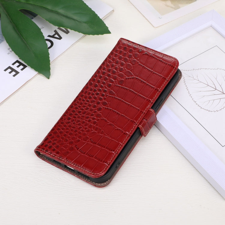 For OnePlus Nord CE 3 Lite Crocodile Top Layer Cowhide RFID Leather Phone Case(Red) - OnePlus Cases by PMC TechLife | Online Shopping South Africa | PMC TechLife | Buy Now Pay Later Mobicred