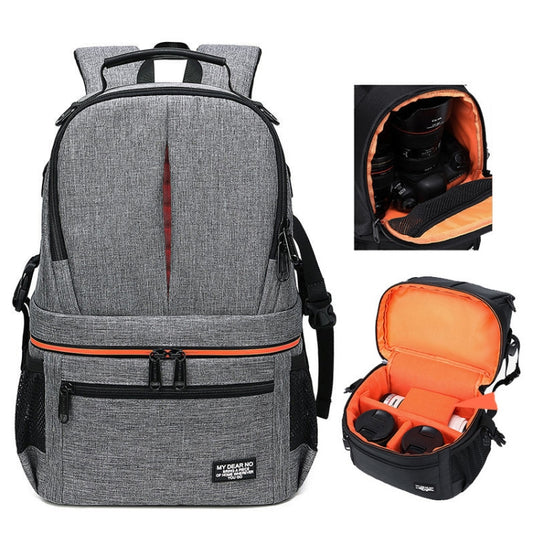 Large Capacity Waterproof Backpack Travel Shoulders Camera Bags(Gray Matte Inner Orange) - Backpack by PMC Jewellery | Online Shopping South Africa | PMC Jewellery | Buy Now Pay Later Mobicred