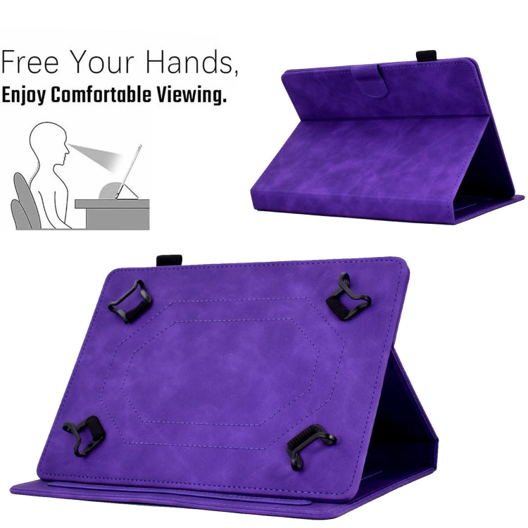 For 8 inch Tablets Peony Butterfly Embossed Leather Tablet Case(Purple) - 8 inch by PMC TechLife | Online Shopping South Africa | PMC TechLife | Buy Now Pay Later Mobicred
