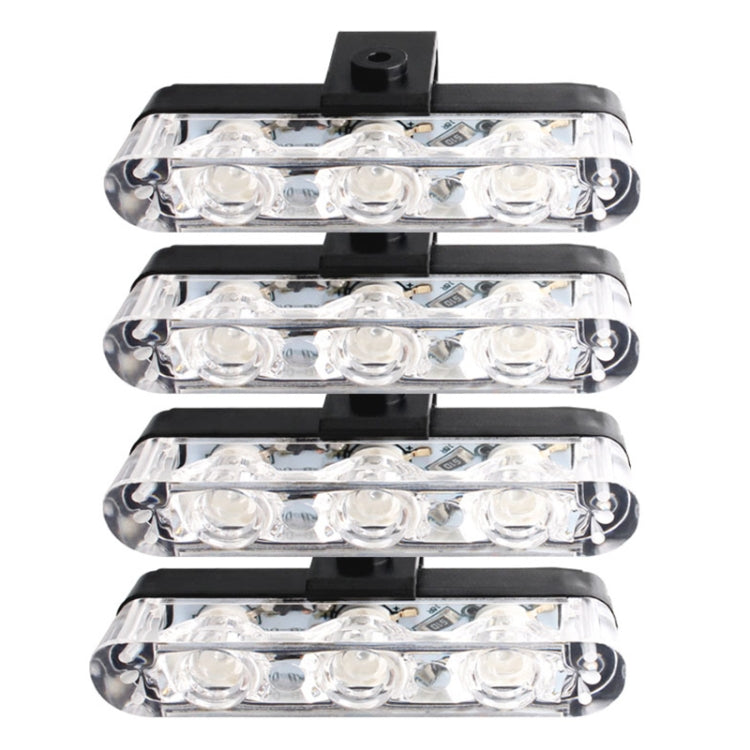 4 in 1 Car 12LEDs Grille Flash Lights Warning Lights with Wireless Remote Control, Color:White - free shipping - PMC TechLife - Order now!