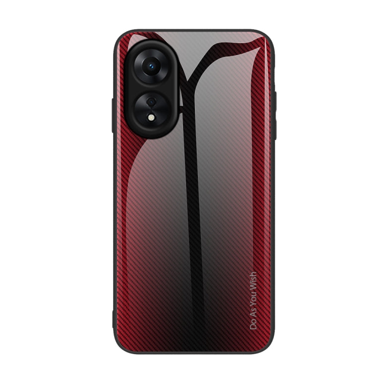 For OPPO A17 Texture Gradient Glass TPU Phone Case(Red) - OPPO Cases by PMC TechLife | Online Shopping South Africa | PMC TechLife | Buy Now Pay Later Mobicred