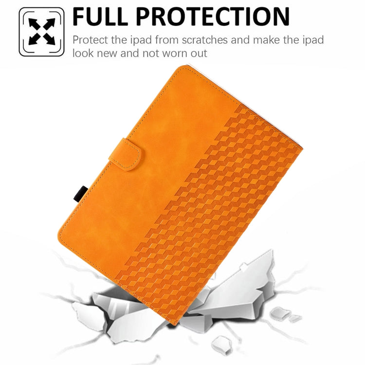 For Huawei MatePad T10 / T10S / Honor Tablet 6 Rhombus Embossed Leather Tablet Case(Khaki) - Honor by PMC TechLife | Online Shopping South Africa | PMC TechLife | Buy Now Pay Later Mobicred