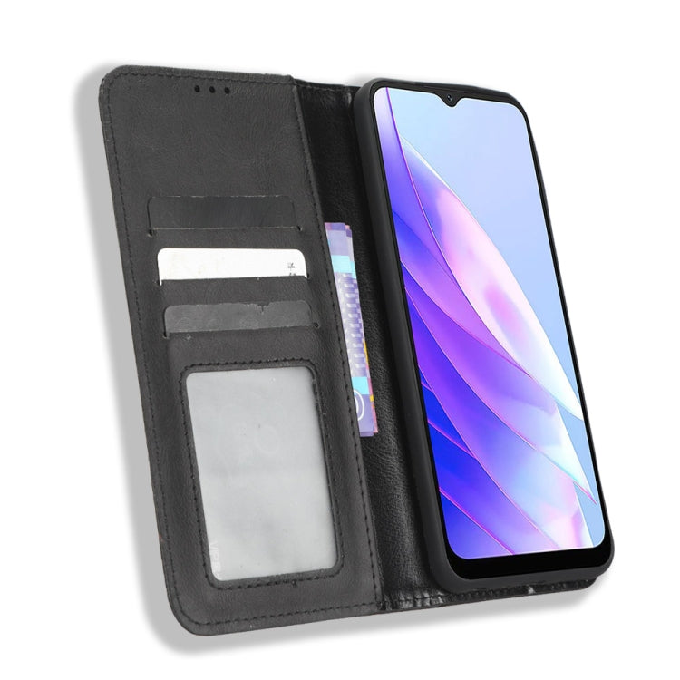 For Blackview A52 Magnetic Buckle Retro Texture Leather Phone Case(Black) - More Brand by PMC Jewellery | Online Shopping South Africa | PMC Jewellery