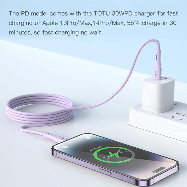 TOTU BPD-013 Skin Sense Series Type-C to 8 Pin Silicone Fast Charging Data Cable, Length:1m(White) - 2 in 1 Cable by TOTUDESIGN | Online Shopping South Africa | PMC Jewellery | Buy Now Pay Later Mobicred