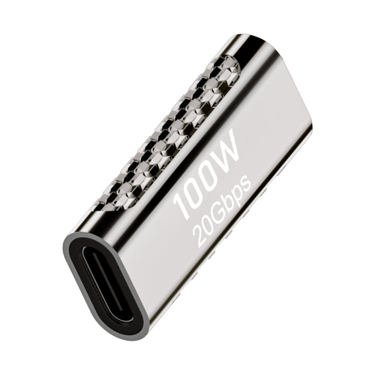 100W Type-C Female to Type-C Female 20Gbps Zinc Alloy Adapter, Style:Straight - Cable & Adapters by PMC Jewellery | Online Shopping South Africa | PMC Jewellery