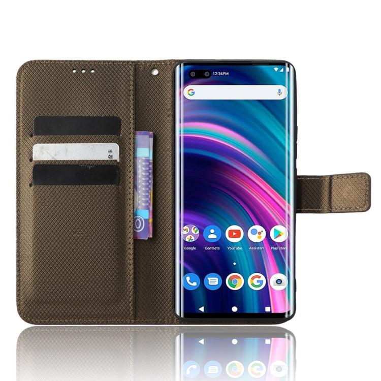 For BLU Bold N2 Diamond Texture Leather Phone Case(Brown) - Wiko by PMC Jewellery | Online Shopping South Africa | PMC Jewellery