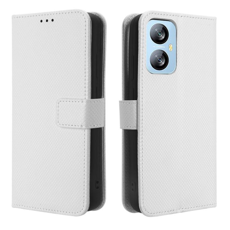 For Blackview A52 Diamond Texture Leather Phone Case(White) - More Brand by PMC TechLife | Online Shopping South Africa | PMC TechLife