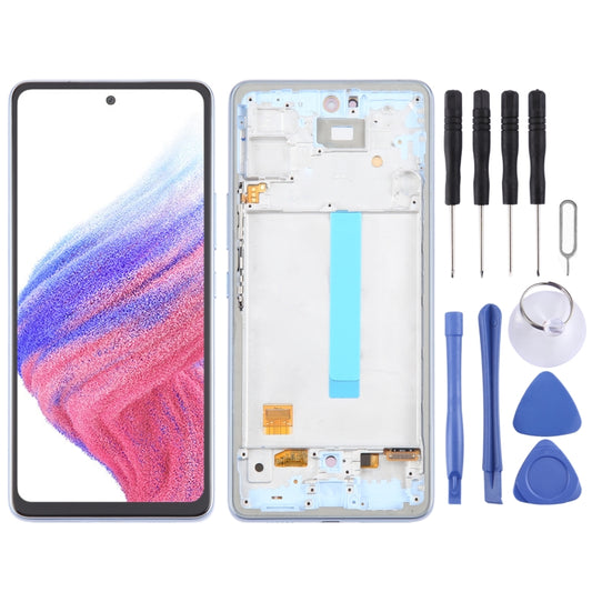 For Samsung Galaxy A53 5G SM-A536 6.48 inch OLED LCD Screen Digitizer Full Assembly with Frame (Blue) - LCD Screen by PMC Jewellery | Online Shopping South Africa | PMC Jewellery | Buy Now Pay Later Mobicred