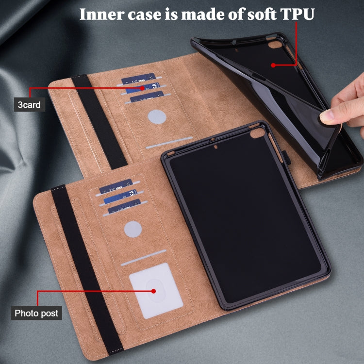 For Lenovo Tab P11 Gen 2 Embossed Striped Leather Tablet Case(Black) - Lenovo by PMC TechLife | Online Shopping South Africa | PMC TechLife | Buy Now Pay Later Mobicred