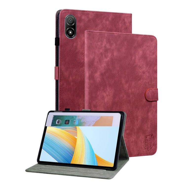 For Honor Pad V8 Pro Tiger Pattern Flip Leather Tablet Case(Red) - Honor by PMC TechLife | Online Shopping South Africa | PMC TechLife | Buy Now Pay Later Mobicred